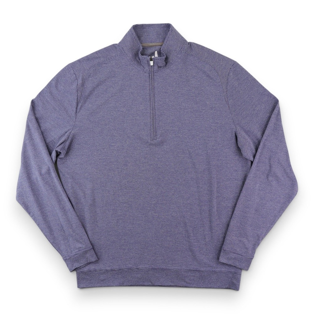 johnnie-O Vaughn Striped Quarter-Zip Pullover Mens Medium Blue Performance Golf